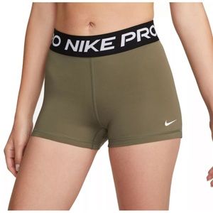 Olive Nike Women's Pro 3” Shorts
